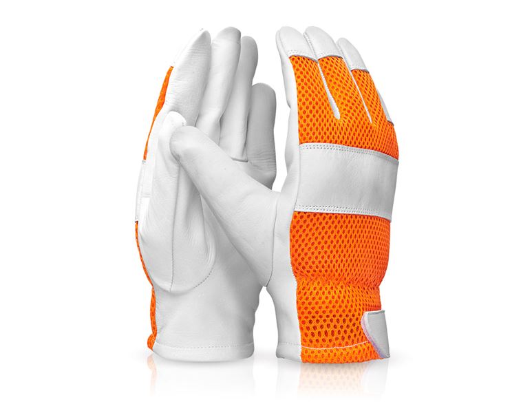 Vue principale, Sécurité au travail, e.s. Gants en cuir Mesh, orange