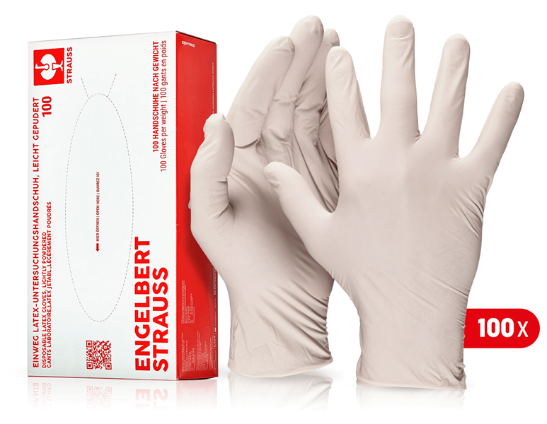 Vue principale, Latex, Gants laboratoire,latex jetabl.,légèrement poudrés