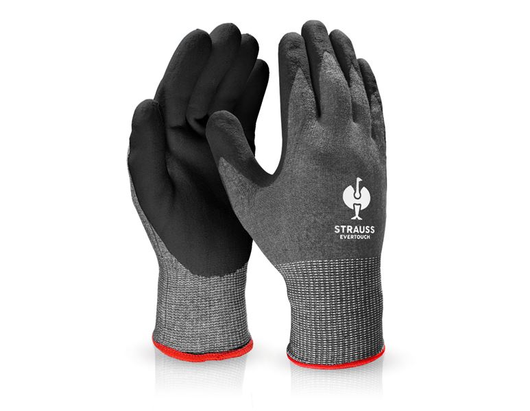 Vue principale, Mousse nitrile, e.s. Gants en nitrile evertouch allseasons, noir/gris