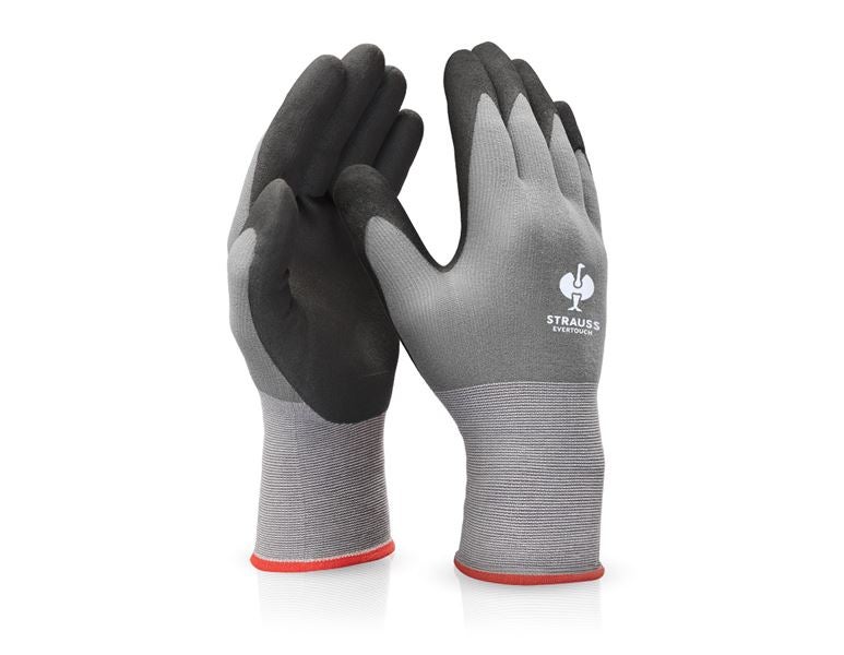 Vue principale, Revêtement, e.s. Gants en nitrile evertouch micro, noir/gris