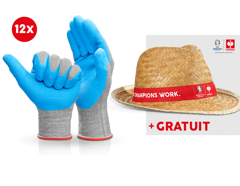 12x gants nitrile evertouch micro+chapeau EURO2024