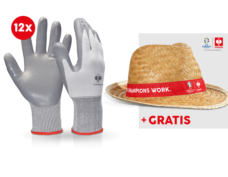 12x nitril-handschoenen Flexible + EURO2024 muts