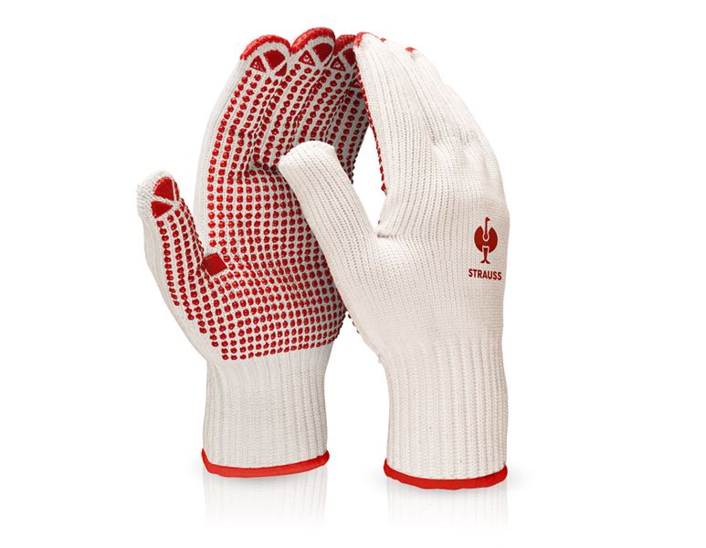 Vue principale, Sécurité au travail, Gants en tricot en PVC Red-Point, blanc