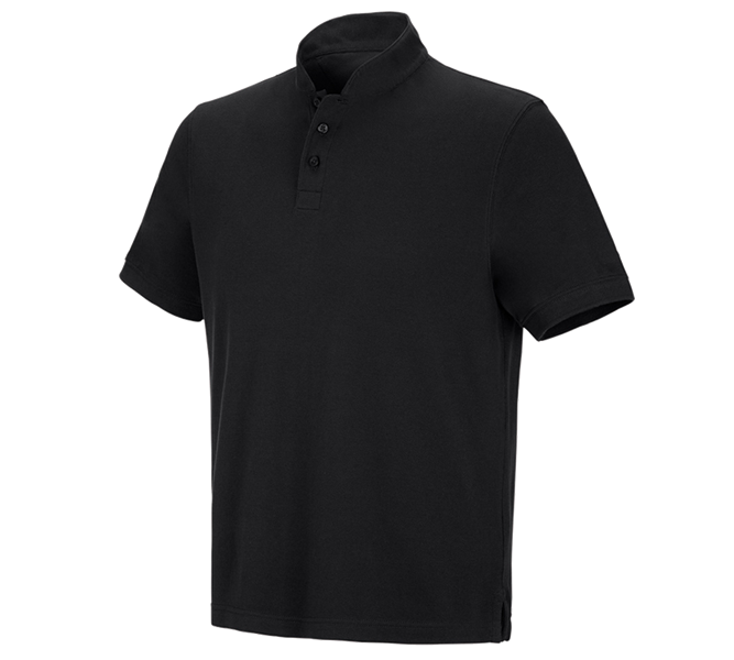 Hoofdaanzicht, Basics, e.s. Poloshirt cotton Mandarin, zwart