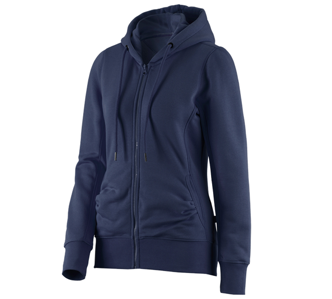 Hoofdaanzicht, Onderwerpen, e.s. Hoody-Sweatjack poly cotton, dames, donkerblauw