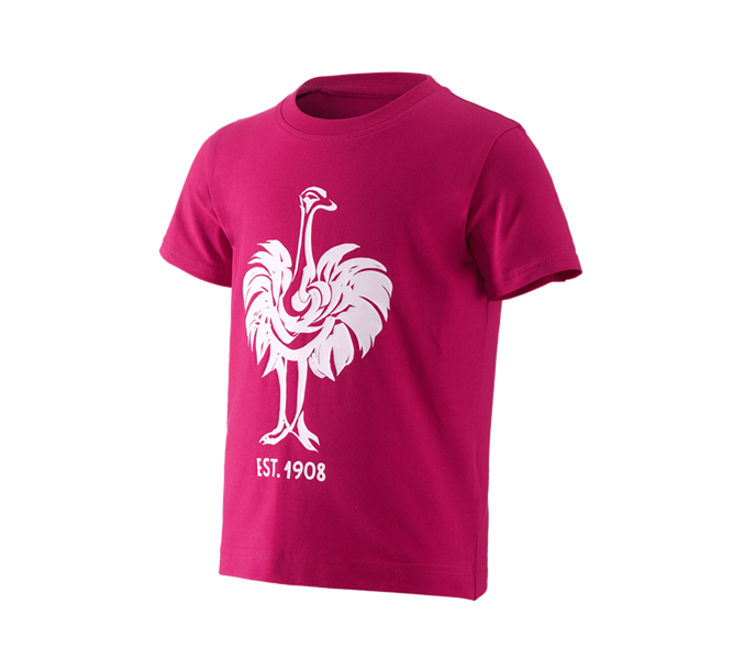 Vue principale, Hauts, e.s. T-Shirt 1908, enfants, magenta/blanc