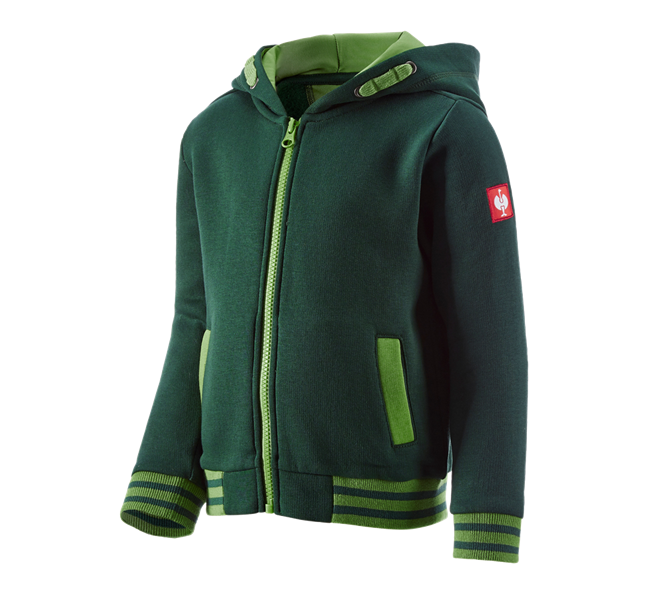 Vue principale, Hauts, Hoody sweat zippé e.s.motion 2020, enfants, vert/vert d'eau