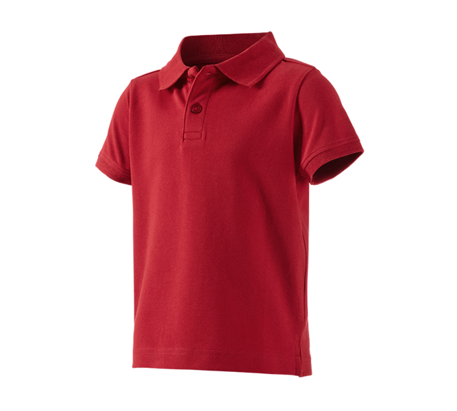 Hoofdaanzicht, Bovenkleding, e.s. Polo-Shirt cotton stretch, kinderen, vuurrood