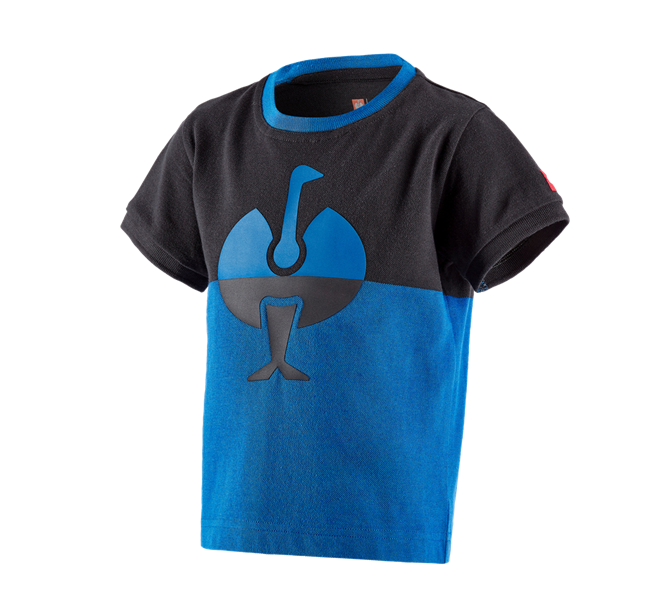 Hoofdaanzicht, Bovenkleding, e.s. Pique-Shirt colourblock, kinderen, grafiet/gentiaanblauw