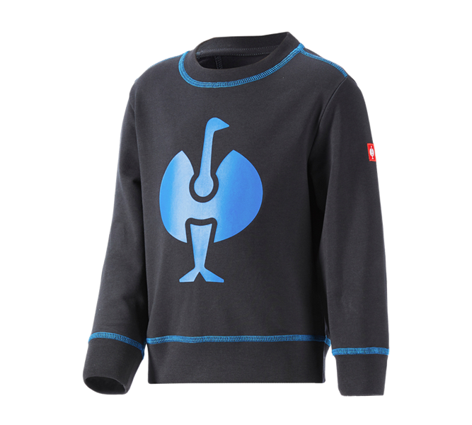 Vue principale, e.s.motion 2020, Sweatshirt e.s.motion 2020, enfants, graphite/bleu gentiane