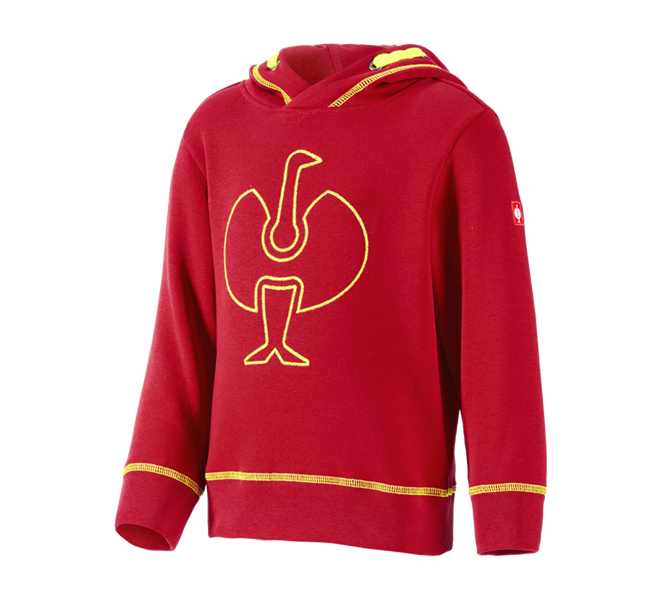 Vue principale, Hauts, Hoody sweatshirt e.s.motion 2020, enfants, rouge vif/jaune fluo