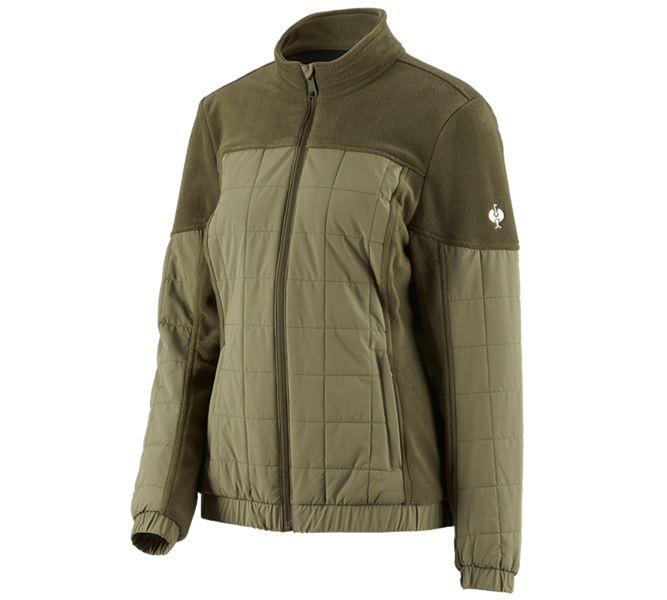 Vue principale, Vestes polaires | Vestes en tricot, Veste en laine polaire hybride e.s.concrete,femmes, vert boue/vert stipa