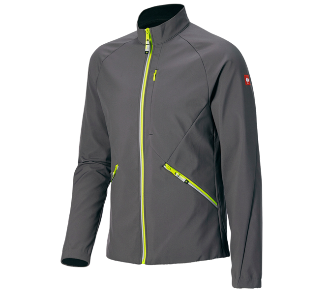 Vue principale, Vêtements, Veste Softshell e.s.ambition, anthracite/jaune fluo