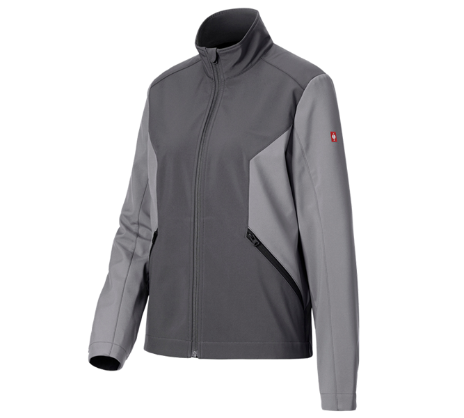 Hoofdaanzicht, Kleding, Softshelljack e.s.trail pure, dames, carbongrijs/bazaltgrijs