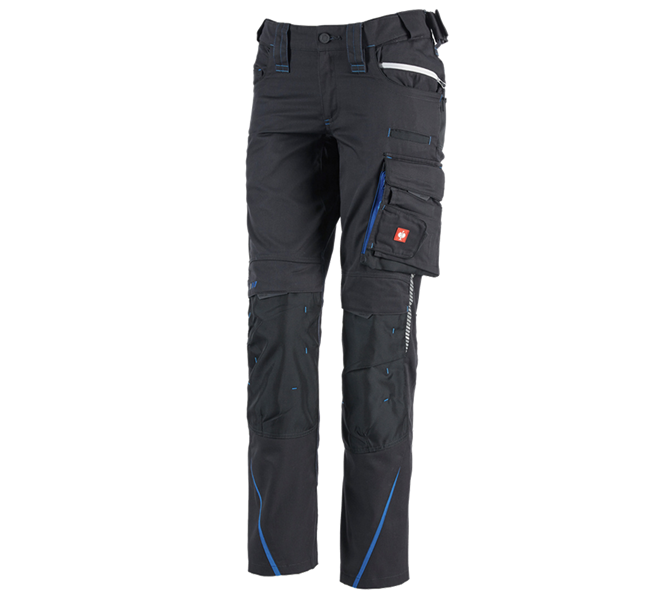 Vue principale, Aperçu des collections e.s., Pantalon pour femmes e.s.motion 2020 d'hiver, graphite/bleu gentiane