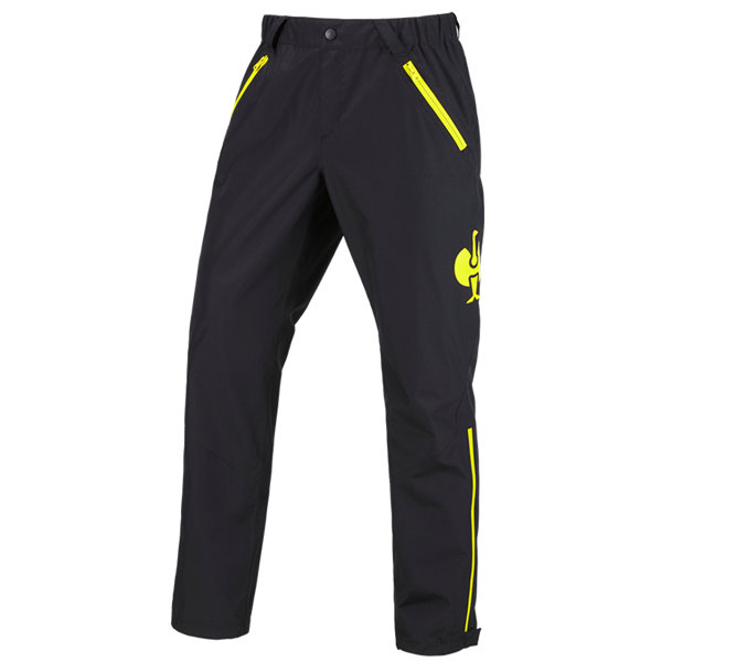 Vue principale, e.s.trail, Pantalon pour tous les temps e.s.trail, noir/jaune acide