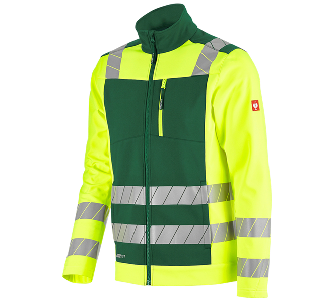 Vue principale, Nouveautés, Veste softshell de signalisation e.s.motion 24/7, vert/jaune fluo