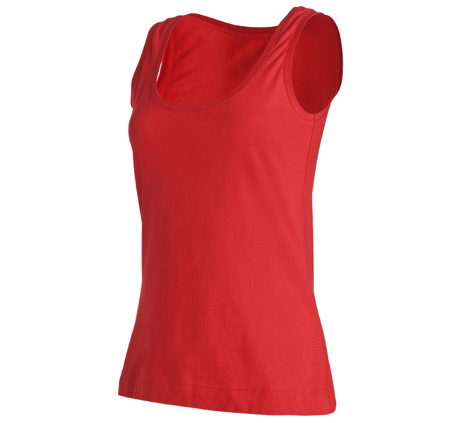 Hoofdaanzicht, T-Shirts, e.s. Tank-Top cotton stretch, dames, vuurrood