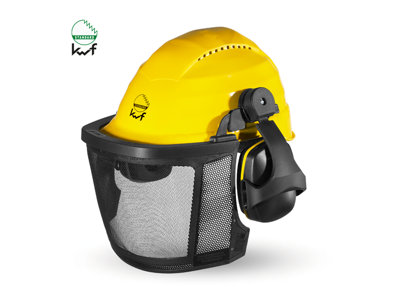 Vue principale, Sécurité au travail, Comb. de casque de protection de forestier Prof., jaune