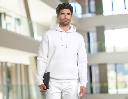 Ansicht 1, e.s. Hoody-Sweatshirt poly cotton, weiß