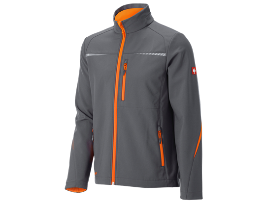 Hoofdaanzicht, Softshell­jack e.s.​motion 2020, antraciet/signaaloranje