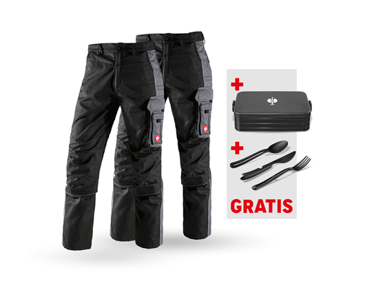 Hoofdaanzicht, SET: 2x Werkbroek e.s.​active, zwart/antraciet