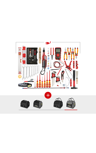 Werkzeug-Set Allround Profi inkl. STRAUSSbox basaltgrau/acidgelb