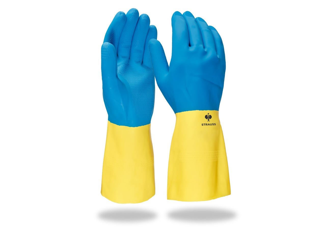 Revêtement: Gants pour travaux ménagers en latex Super II + jaune/bleu