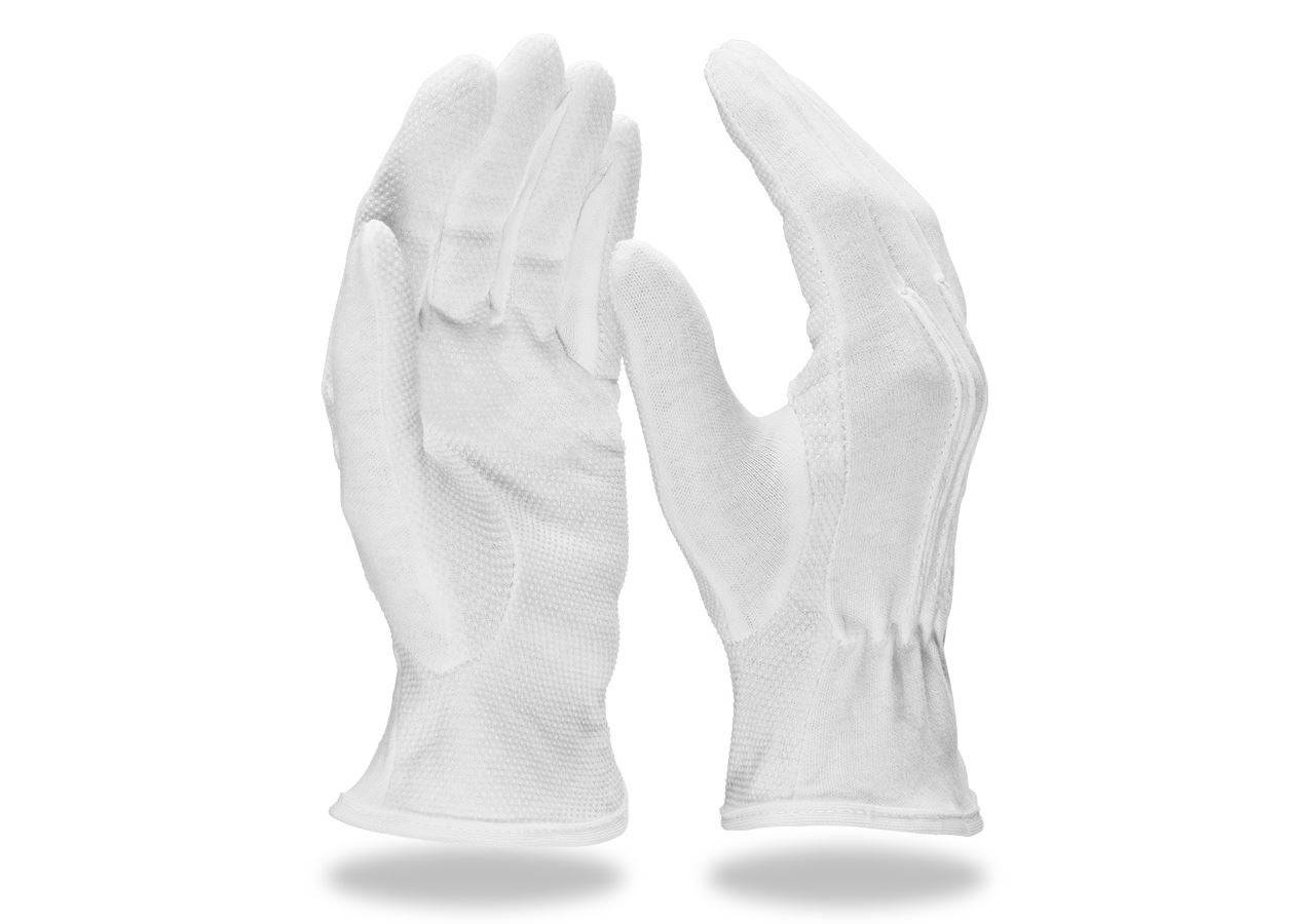 Beschichtet: PVC-Trikot-Handschuhe Grip, 12er Pack + weiß