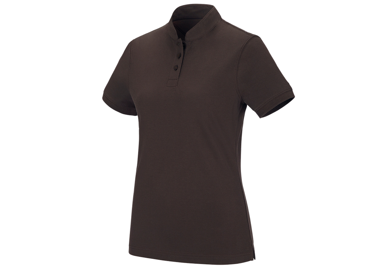 Shirts & Co.: Polo-Shirt cotton Mandarin, Damen + kastanie