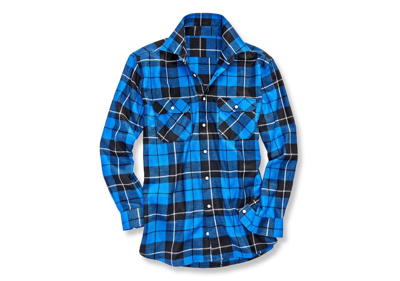 Shirts & Co.: Baumwoll-Hemd Hannover, normal lang + kornblau/schwarz/weiß