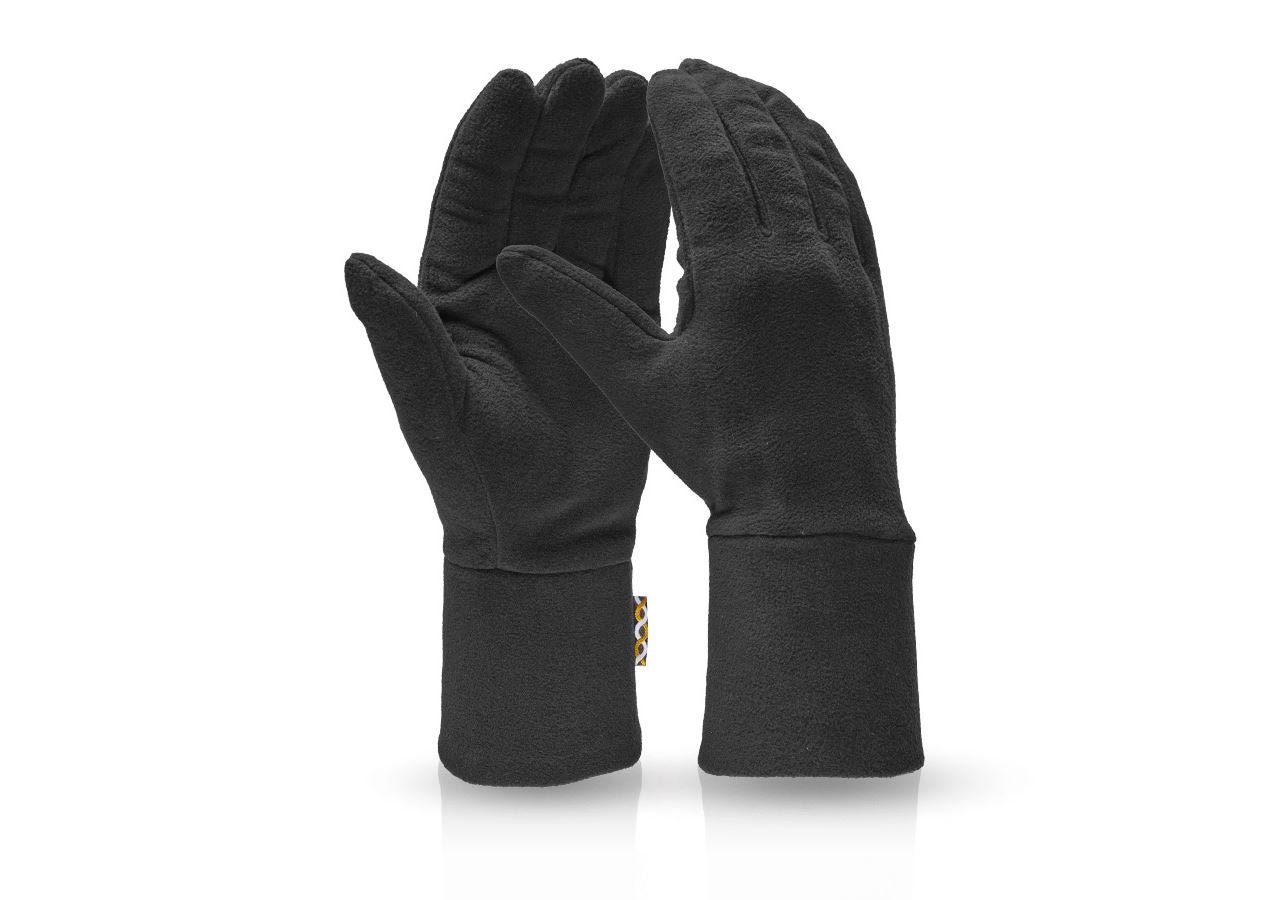 Kou: e.s. FIBERTWIN® microfleece handschoenen + zwart