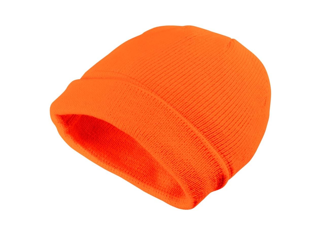 Accessoires: Winter-Strickmütze Neon + orange