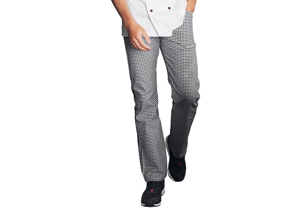 Thèmes: Pantalon de cuisinier et boulanger stretch + noir/blanc