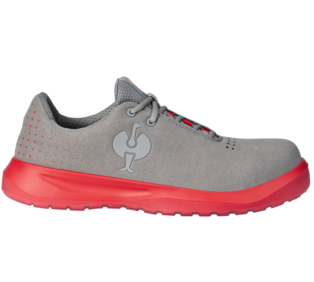 Chaussures: S1P Chaussures basses de sécurité e.s. Banco low + gris perle/rouge solaire