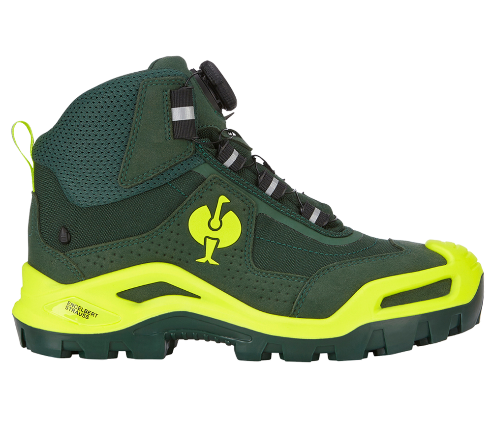 Chaussures: S3 Chaussures hautes de sécurité e.s.Kastra II mid + vert/jaune fluo