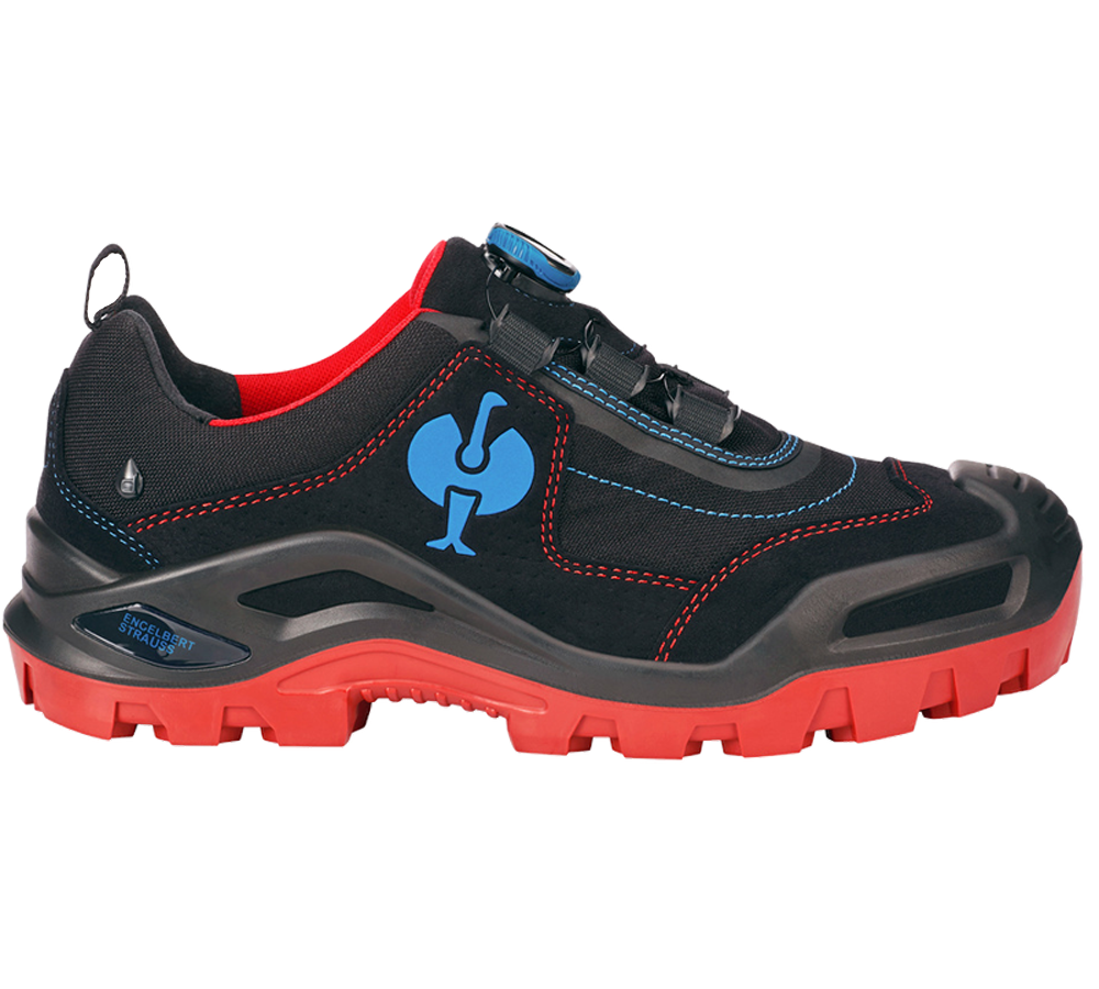 S3: S3 Chaussures hautes de sécurité e.s.Kastra II low + noir/rouge vif/bleu gentiane