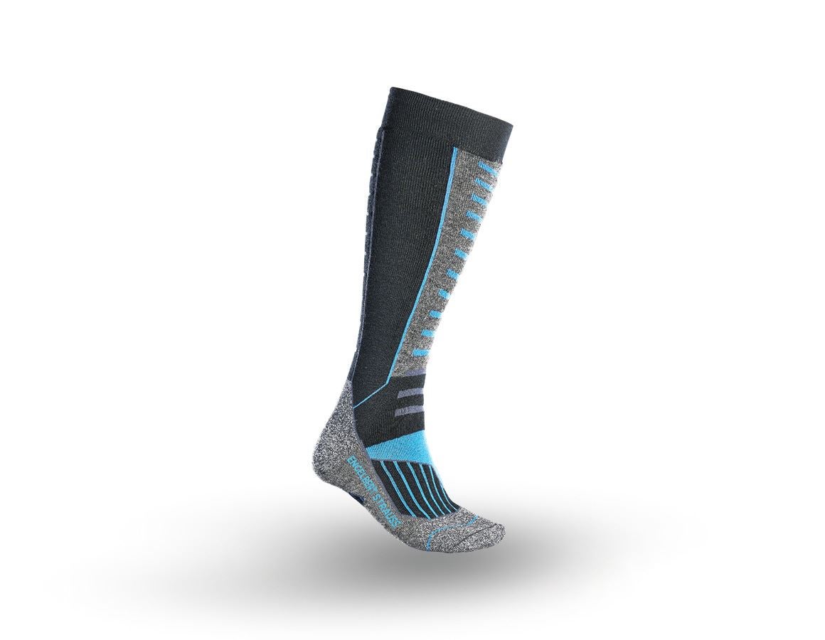Sokken | Kousen: e.s. Allroundsokken function x-warm/x-high + zwart/aluminium/korenblauw