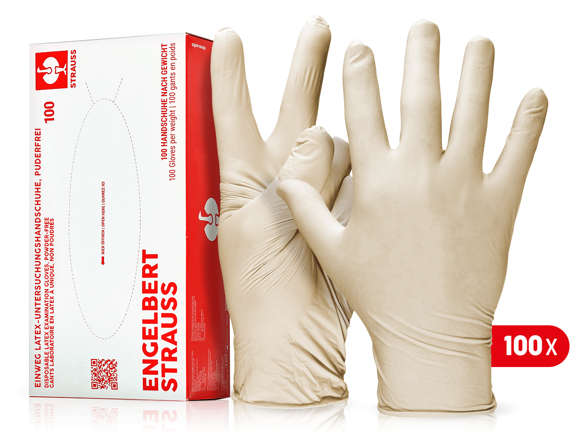 Gants à usage unique: Gants laboratoire en latex à unique, non poudrés + nature