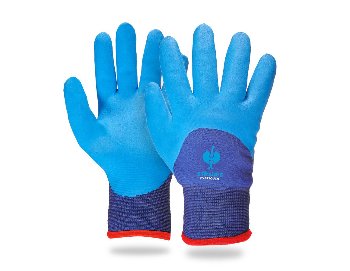Beschichtet: e.s. Nitril-Handschuhe evertouch winter + blau/dunkelblau-melange
