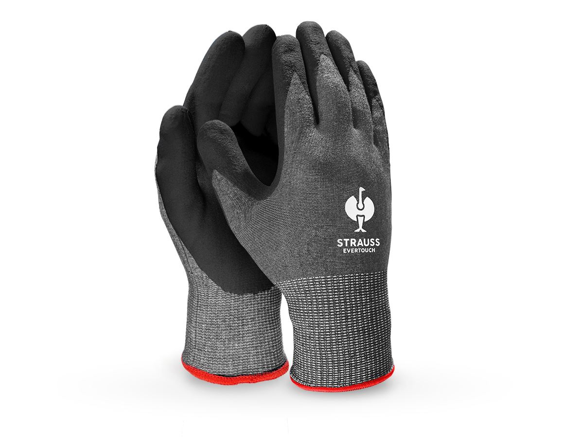 Gecoate: e.s. Nitril handschoenen evertouch allseasons + zwart/grijs