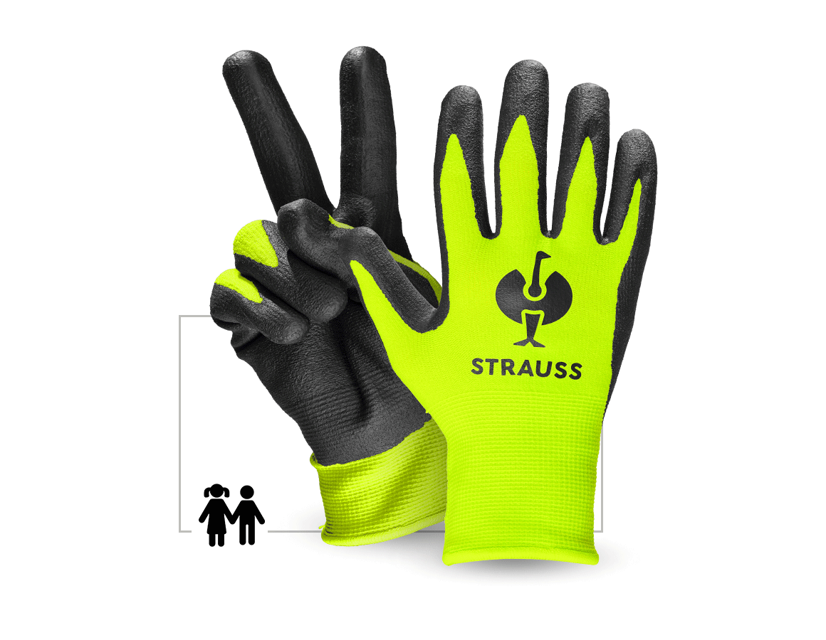 Accessoires: e.s. Kinder-Nitrilschaum Handschuhe + warngelb