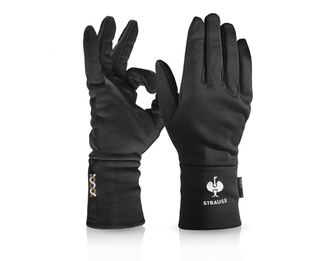 Kou: e.s. FIBERTWIN® thermo stretch handschoenen + zwart