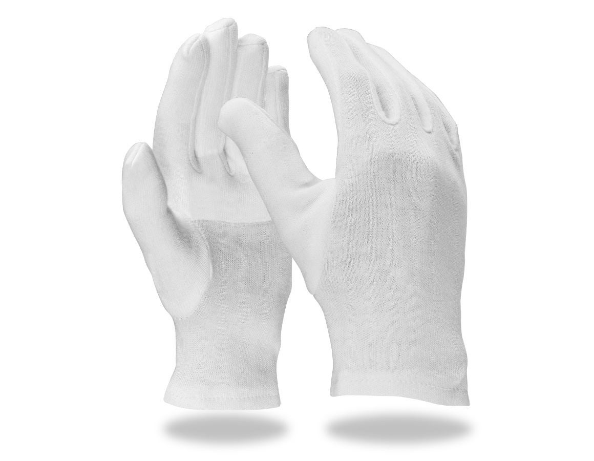 Textiel: Tricot handschoenen, versterkt, per 12 + wit