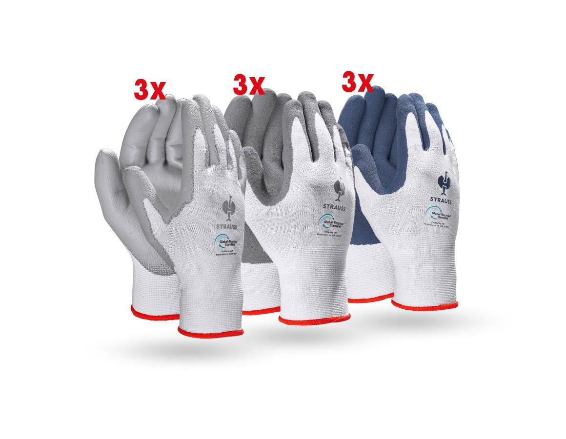 Sets | Accessoires: Test-set: handschoenen gerecycled, 9 paar