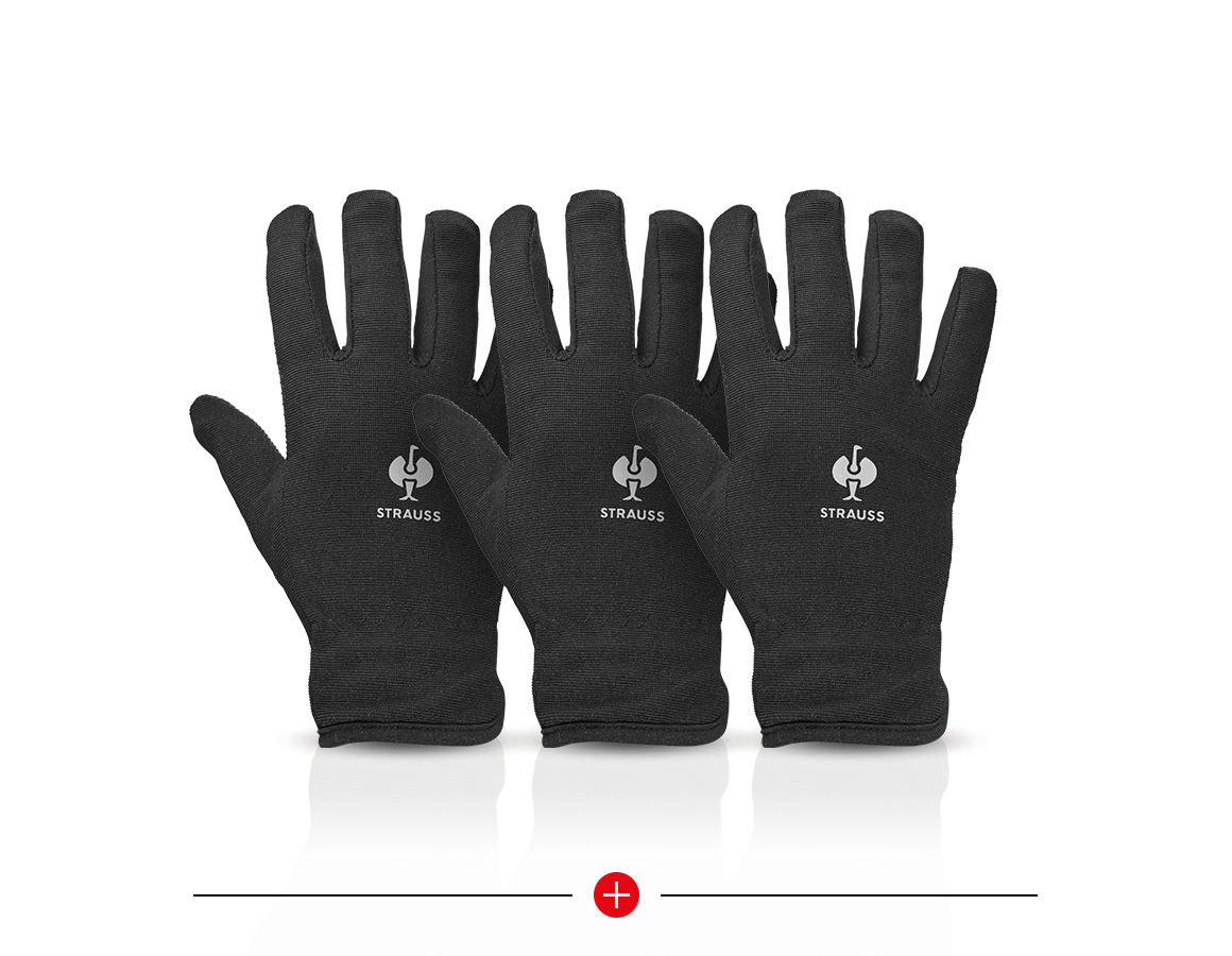 Arbeitsschutz: 3 für 2 e.s. Winterhandschuhe Fleece Comfort + schwarz