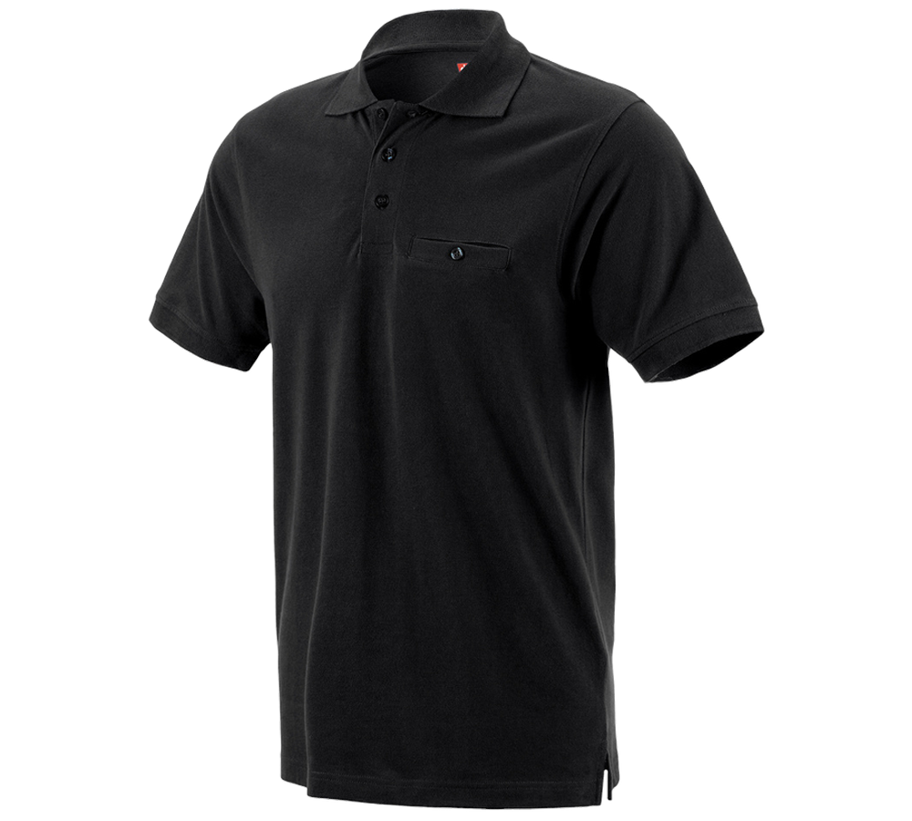 Shirts & Co.: e.s. Polo-Shirt cotton Pocket + schwarz