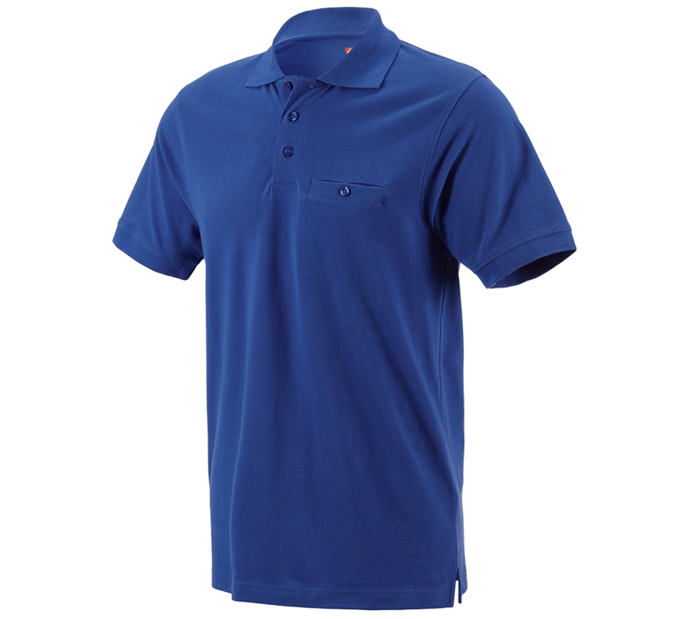 Shirts & Co.: e.s. Polo-Shirt cotton Pocket + kornblau
