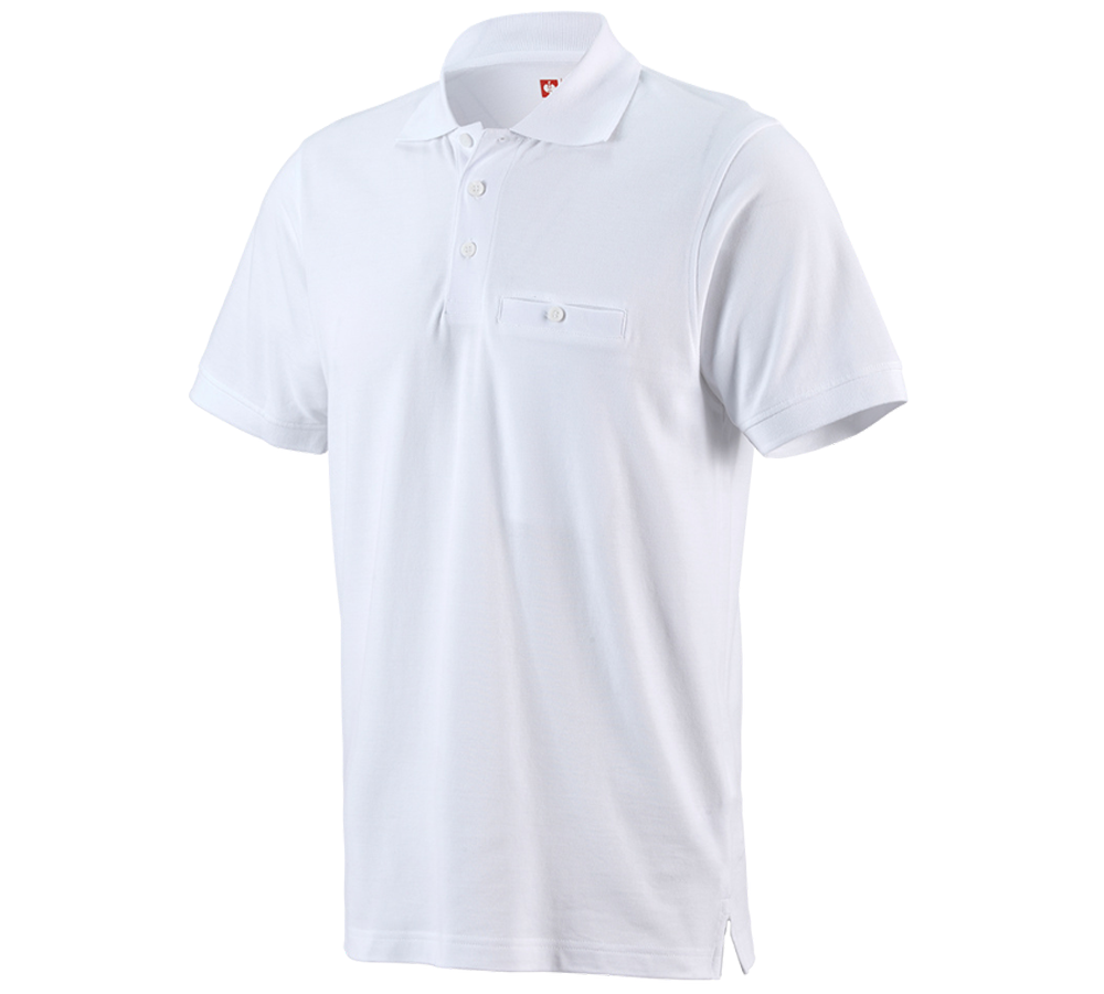 Shirts & Co.: e.s. Polo-Shirt cotton Pocket + weiß