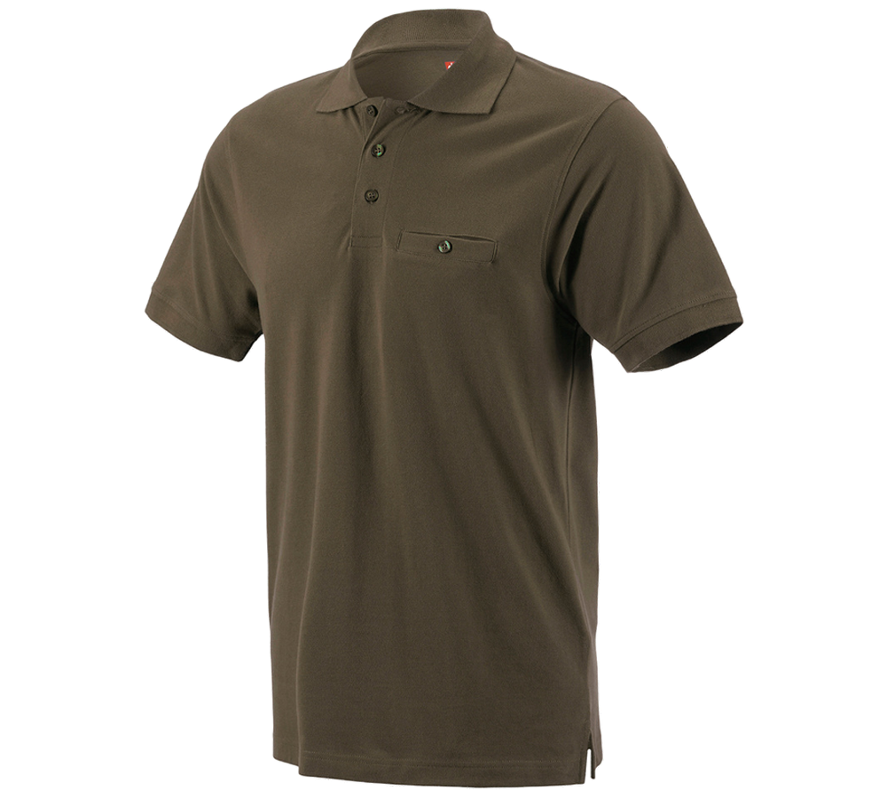 Shirts & Co.: e.s. Polo-Shirt cotton Pocket + oliv